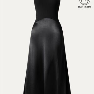 Non-slip Strapless Midi Brami Dress - Black